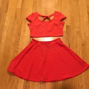 Trixxi Peach Skirt Set